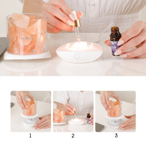 Светильник декоративный настольный ночник RGB с кристаллами соли Огонёк OG-LDP23