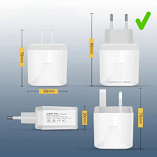 Зарядное устройство для телефона на 2 гнезда, Быстрая зарядка 20W адаптер QC 3.0/PD Орбита OT-APU62