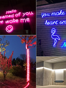 Светодиодная лента Неоновая 5м с адаптером питания IP65 Огонёк OG-LDL47 RGB