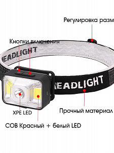 Патриот PT-FLG31 фонарь налобный (3L, аккум)
