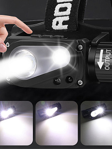 Патриот PT-FLG44 фонарь налобный (2L, 18650, дат.движ)