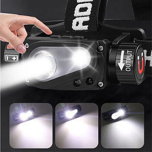 Патриот PT-FLG44 фонарь налобный (2L, 18650, дат.движ)