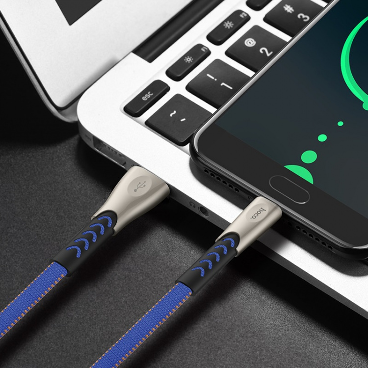 HOCO U48 Синий кабель USB 2.4А (TYPE C) 1.2м
