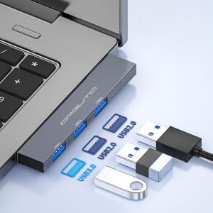 Орбита OT-PCR23 Серый концентратор USB 2.0/3.0 (3*USB)
