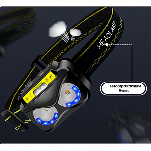 Патриот PT-FLG33 фонарь налобный (3L, аккум, дат.движ)
