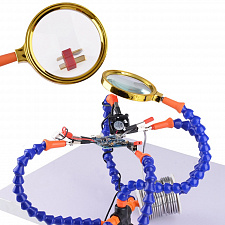 Третья рука для пайки с лупой 4 руки Помощник PM-INP23