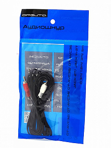 Кабель аудио 2 тюльпана соединительный 2хRCA джек/Jack 3.5, 2 метра Орбита OT-AVC42