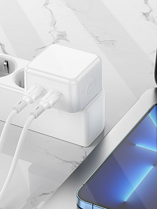 BOROFONE BA76A Белый ЗУ с 2*PD (PD35W,3000mA)