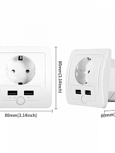 Умная розетка с USB Wi-Fi 16A Орбита OT-HOS15