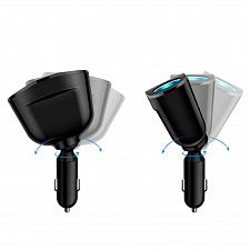 Разветвитель прикуривателя автомобильный на 2 гнезда + 2*USB TDS TS-CAU68