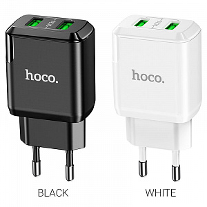 HOCO N6 Белый ЗУ с 2*USB (QC 3.0, 3000mA)