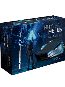 Орбита OT-PCM71 Черная игровая мышь беспроводная (USB, 2.4ГГц, аккум, 10м) 