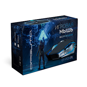 Орбита OT-PCM71 Черная игровая мышь беспроводная (USB, 2.4ГГц, аккум, 10м) 
