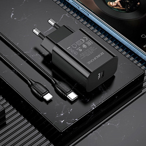 BOROFONE BA65A Черный ЗУ с TYPE-C + кабель IOS Lighting - Type-C 1м (PD20W,3000mA)