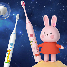 Электрическая зубная щетка детская ультразвуковая с насадками Огонёк ОG-HBT02 Голубая