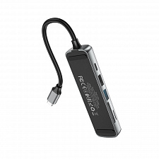 HOCO HB24 концентратор USB (2*USB, PD60W, HDMI, TF, SD)