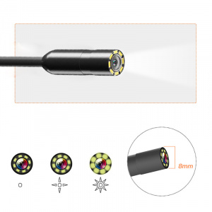 Видео эндоскоп гибкая камера с экраном 2.4 дюйма с подсветкой Орбита OT-SME16