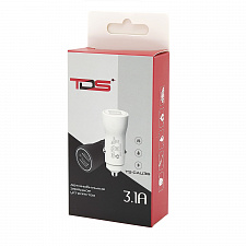 Зарядка в прикуриватель для автомобиля 2*USB TDS TS-CAU36 Белое