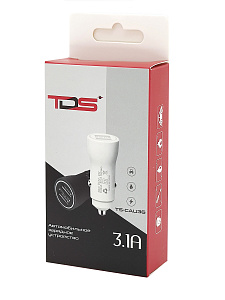 Зарядка в прикуриватель для автомобиля 2*USB TDS TS-CAU36 Белое