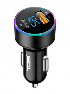 Автомобильное зарядное устройство в прикуриватель PD/QC 3.0 TDS TS-CAU70