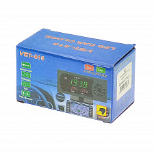 Часы автомобильные с подсветкой, вольтметром и термометром VST 815