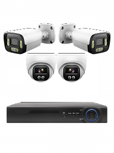 Готовый комплект видеонаблюдения на 4 IP камеры 3MP Орбита OT-VNK05