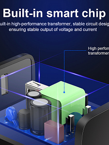 Зарядное устройство для телефона, Быстрая зарядка 20W адаптер QC 3.0 Орбита OT-APU28 Черный