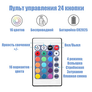 Лампочка светодиодная E27 с пультом управления 9Вт Огонёк OG-LDP39