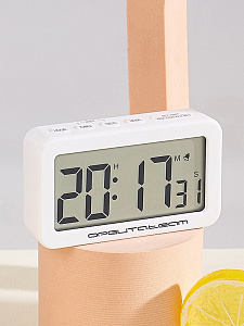 Часы настольные электронные на батарейках Орбита OT-CLT11 Белые