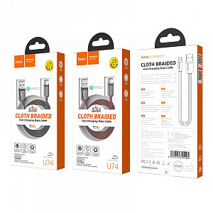 HOCO U74 Черный кабель USB 2.4A (microUSB) 1.2м