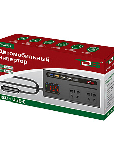 Инвертор автомобильный, преобразователь стабилизатор напряжения 12/220В, 150Вт TDS TS-CAU74