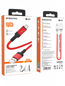 BOROFONE BU30 Красный кабель USB 2.4A (microUSB) 1.2м