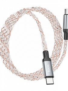 HOCO U112 Серый кабель PD60W (TYPE-C-TYPE-C) 1м LED