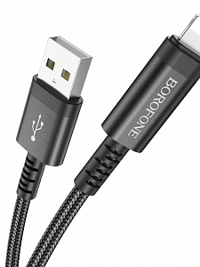 BOROFONE BU38 Черный кабель USB 2.4A (iOS Lighting) 1.2м