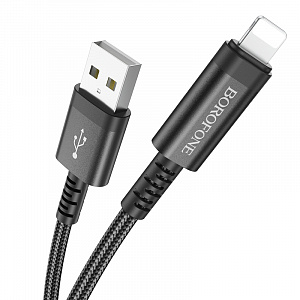 BOROFONE BU38 Черный кабель USB 2.4A (iOS Lighting) 1.2м