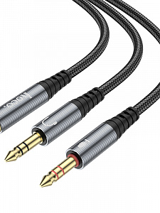 HOCO UPA21 кабель аудио (гнездо Джек 3.5 мм на 2*штекера 3.5мм) 25см