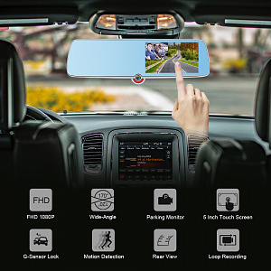 TDS TS-CAR40 автовидеорегистратор зеркало+камера