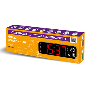 Часы настенные электронные с температурой и пультом Орбита OT-CLW18 Зеленые