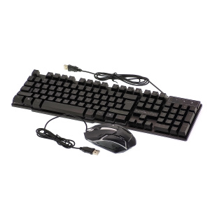 Клавиатура игровая проводная и мышь мембранный комплект Орбита OT-PCM74