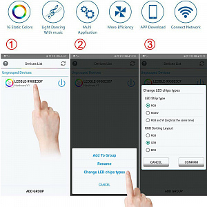 Огонек OG-LDL33 LED контроллер DC 5-24В (Bluetooth, RGB, 4PIN)