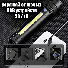 Фонарь ручной аккумуляторный, с PowerBank Следопыт PT-FLR39