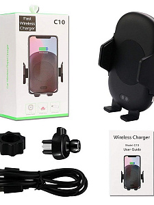 TDS TS-CAA04(C10) Держатель для смартфонов + беспроводное ЗУ 7.5W (в воздуховод)