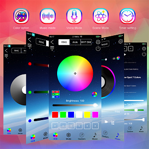 Светодиодная Bluetooth лента Фейерверк с пультом Огонёк OG-LDL39 30см