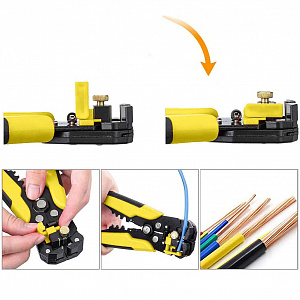 Стриппер клещи 3 в 1 для снятия изоляции и обжима клемм Патриот PT-INK03