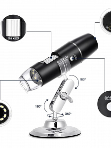Микроскоп беспроводной цифровой карманный 1000X Wi-Fi Орбита OT-INL92