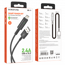 BOROFONE BU38 Черный кабель USB 2.4A (iOS Lighting) 1.2м