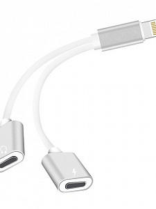 Орбита KM-111 двойной адаптер/переходник для наушников (штекер Lightning - 2 гнезда Lightning)