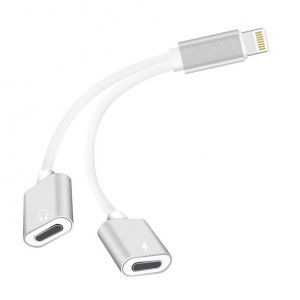 Орбита KM-111 двойной адаптер/переходник для наушников (штекер Lightning - 2 гнезда Lightning)