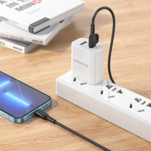 BOROFONE BX91 Черный кабель PD20W (iOS Lighting-TYPE-C) 1м