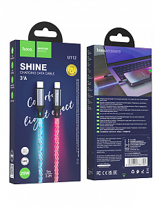 HOCO U112 Серый кабель PD20W (iOS Lighting-TYPE-C) 1м LED